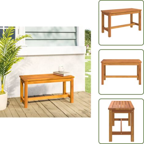 The Living Store Banc de jardin 80x35x45 cm bois massif d'acacia - Banc de jardin en acacia