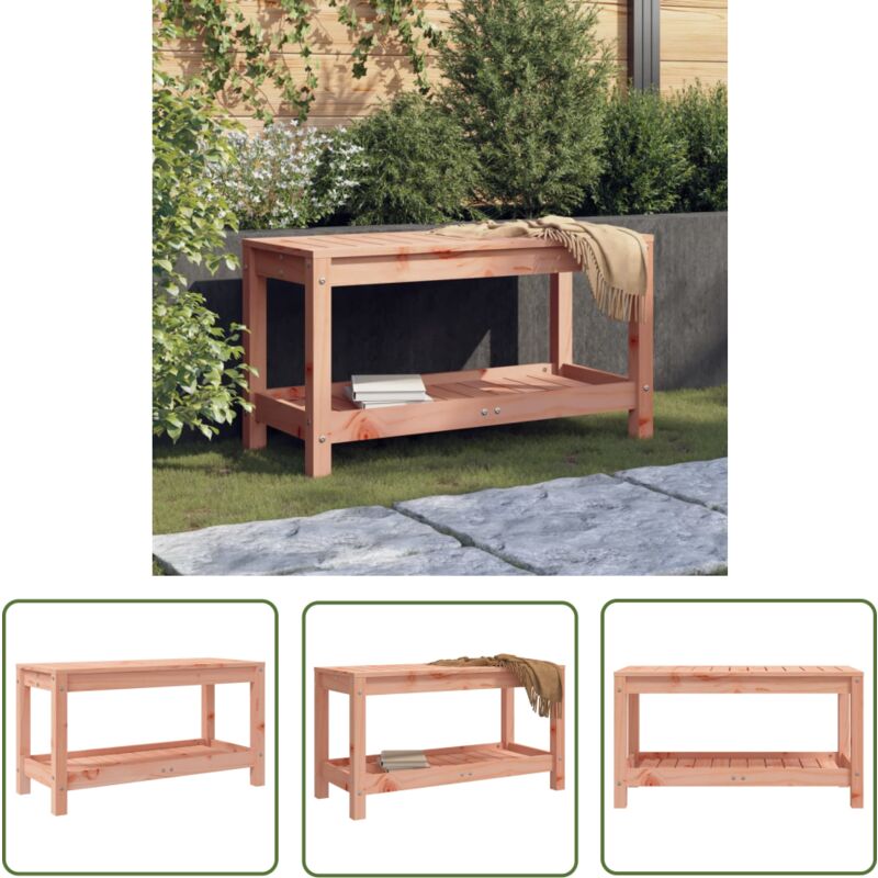 The Living Store - Banc de jardin 82,5x35x45 cm bois massif Douglas - Banc De Jardin - Meuble De Jardin - Mobilier Extérieur - Banc En Bois - Banc