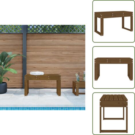 The Living Store Banc de jardin marron miel 80x38x45 cm bois de pin massif - Banc De Jardin - Banc Extérieur - Mobilier De Jardin - Chaise Longue - Salon De Jardin