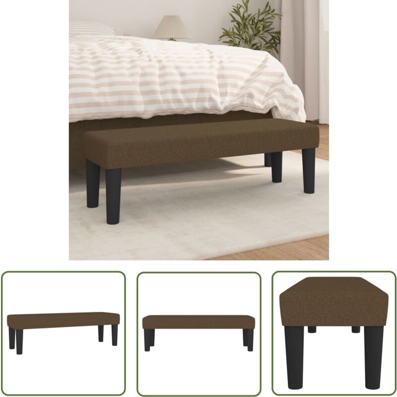 Banc Marron foncé 100x30x30 cm Tissu - Banc - Meuble Salle à Manger - Chaise - Assise - Mobilier Intérieur - The Living Store