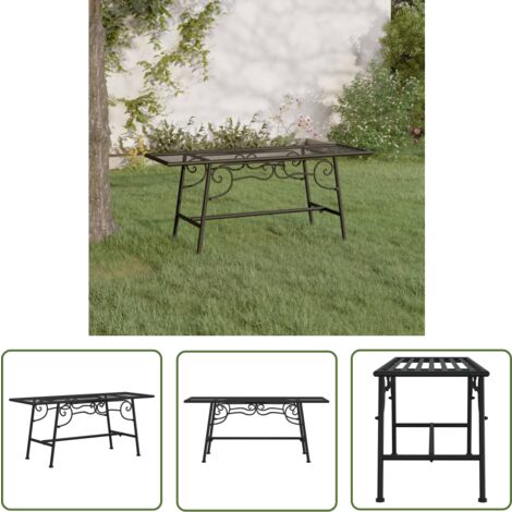 The Living Store Banc tour d'arbre 110 cm Noir Acier - Banc De Jardin - Banc Extérieur - Chaise De Jardin - Meuble De Jardin - Mobilier De Jardin