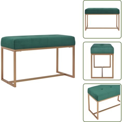 The Living Store Banco 80 cm terciopelo verde - Banco verde