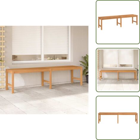 The Living Store Banco de jardín de madera maciza de teca 180 cm - Banco de exterior