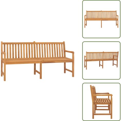 The Living Store Banco de jardín de madera maciza de teca 180 cm - Banco de madera