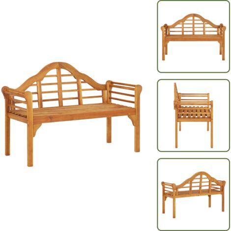 The Living Store Banco de jardín madera maciza de acacia 125 cm - Banco exterior