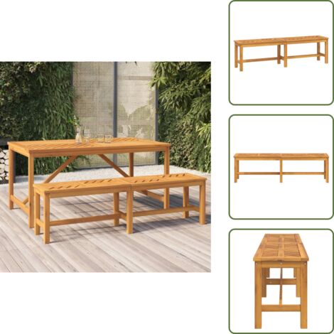 The Living Store Banco de jardín madera maciza de acacia 150 cm - Banco de exterior