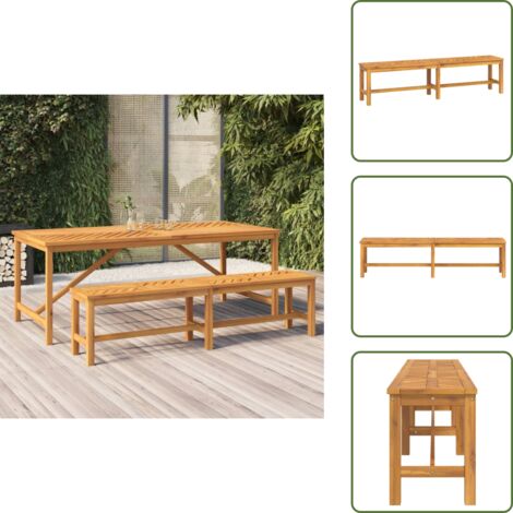 The Living Store Banco de jardín madera maciza de acacia 180 cm - Banco de exterior