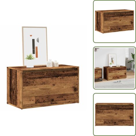 The Living Store Banco de pasillo madera vieja 80x40x45 cm madera de ingeniería - Banco de entrada