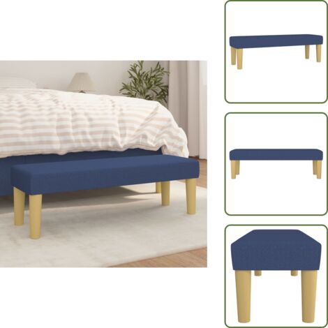 The Living Store Banco de tela azul 100x30x30 cm - Banco de tela