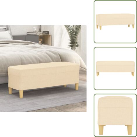 The Living Store Banco de tela color crema 100x35x41 cm - Banco de pie