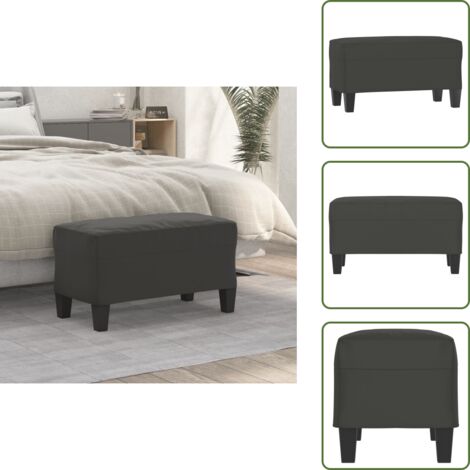 The Living Store Banco de tela de microfibra gris oscuro 70x35x41 cm - Banco de pie
