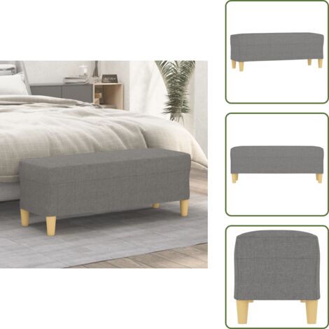 The Living Store Banco de tela gris oscuro 100x35x41 cm - Banco de pie