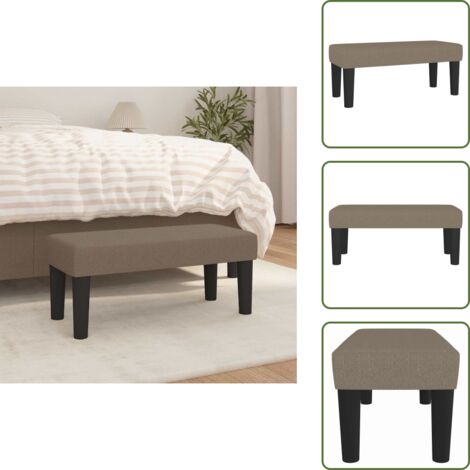 The Living Store Banco de tela gris taupe 70x30x30 cm - Banco de tela