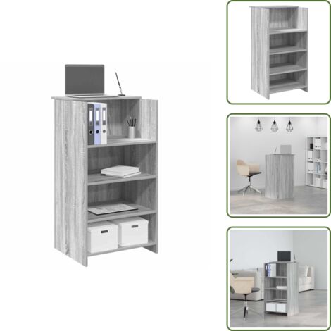 The Living Store Banco Reception Grigio Sonoma 55x50x103,5 cm Legno Multistrato - Archiviazione
