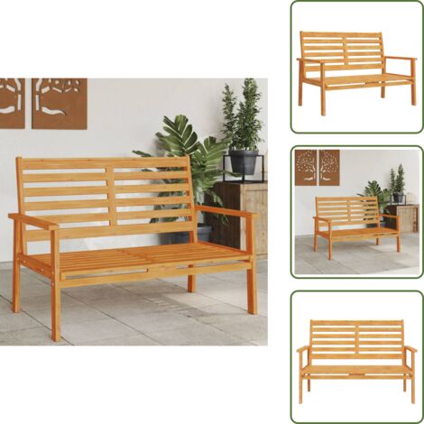 The Living Store Banco sofá de jardín madera maciza de acacia 120 cm - Banco de madera