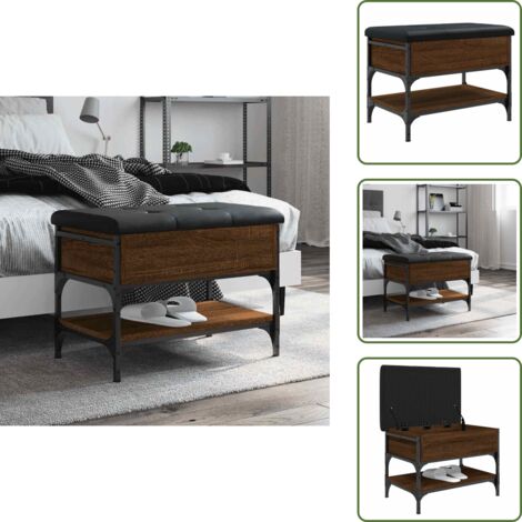 The Living Store Banco zapatero madera de ingeniería marrón roble 62x42x45 cm - Banco de pasillo