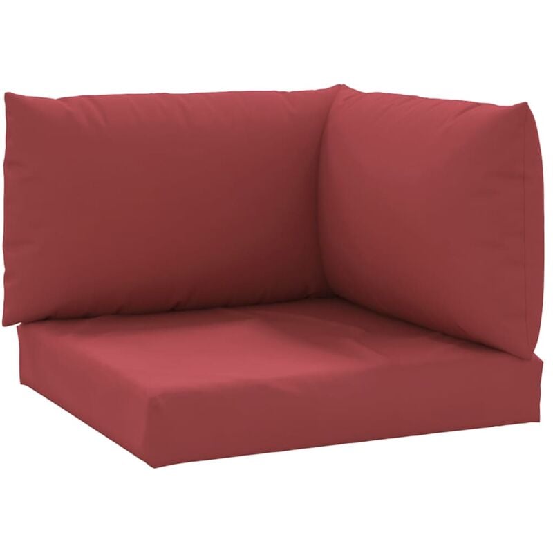 The Living Store - inlife Coussins de canapé palette 3 pcs Rouge bordeaux Tissu