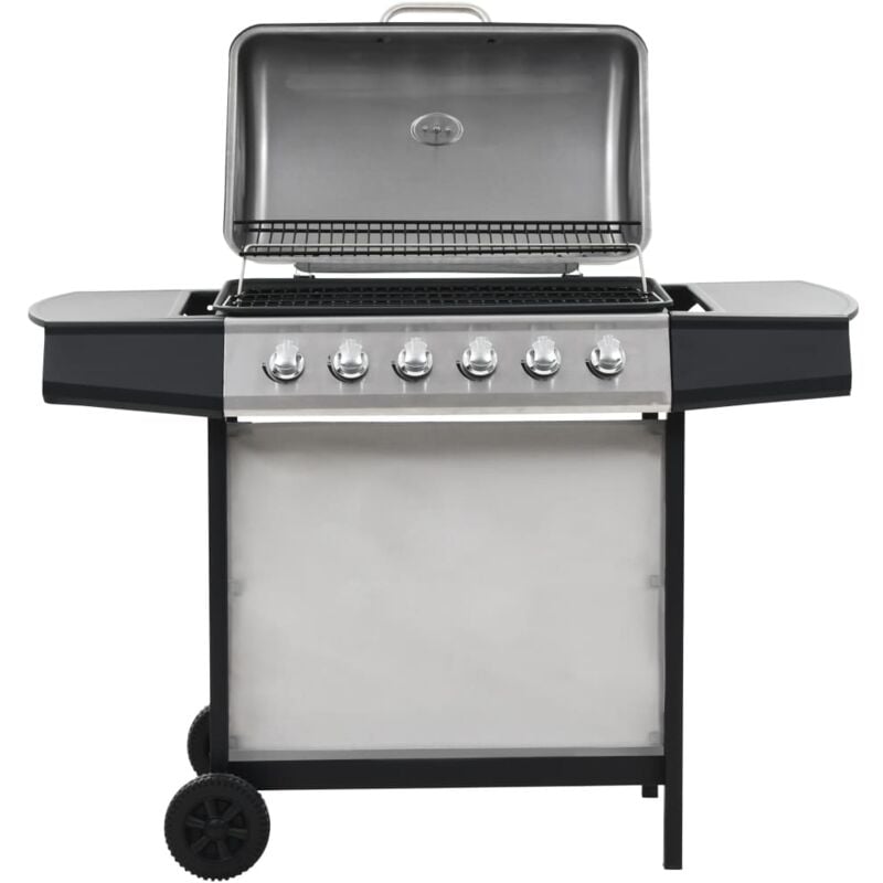 The Living Store - Barbecue au gaz avec 6 zones de cuisson Inox Argenté Argent