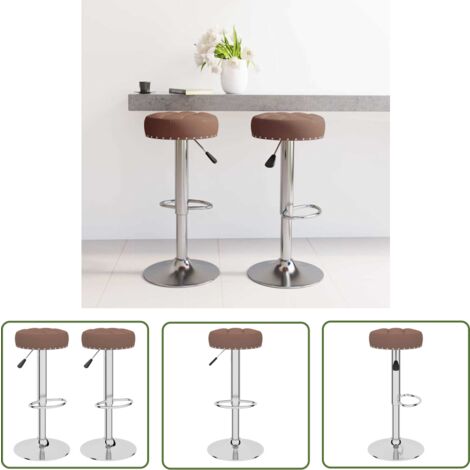 The Living Store Barhocker 2 Stk. Braun Stoff - Barhocker - Tresenhocker - Küchenhocker - Stofffauteuil - Braun