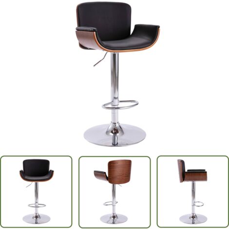 The Living Store Barhocker Schwarz Kunstleder - Barhocker - Küchenstuhl - Esszimmerstuhl - Designer Stuhl - Moderner Stuhl