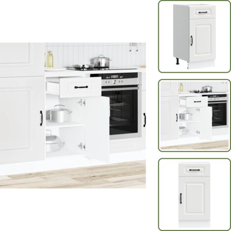 The Living Store Base da Cucina Kalmar Bianco in Legno Multistrato - Base da cucina
