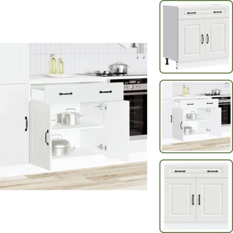 The Living Store Base da Cucina Kalmar Bianco in Legno Multistrato - Base da cucina