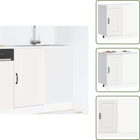 The Living Store Base da Cucina Kalmar Bianco in Legno Multistrato - Mobile da cucina