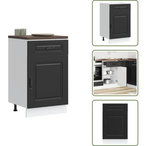 The Living Store Base da Cucina Kalmar Nero in Legno Multistrato - Base da cucina