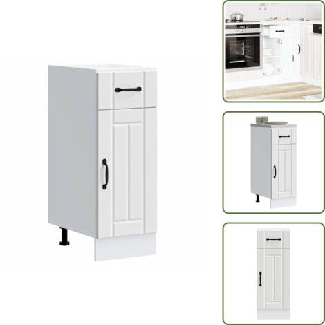 The Living Store Base da Cucina Lucca Bianco in Legno Multistrato - Base da cucina