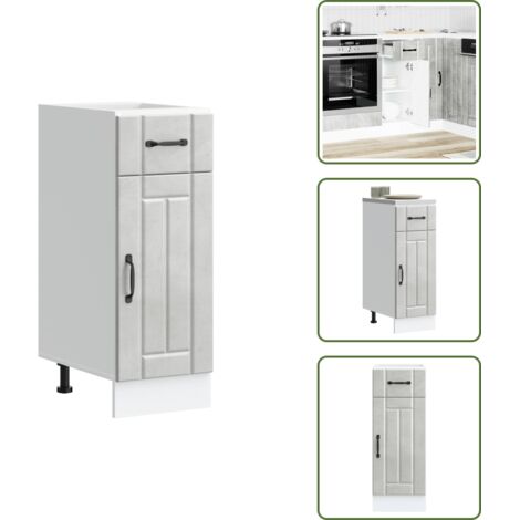 The Living Store Base da Cucina Lucca Grigio Cemento in Legno Multistrato - Base da cucina