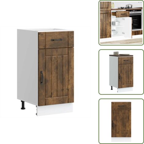 The Living Store Base da Cucina Lucca Rovere Fumo in Legno Multistrato - Base da cucina