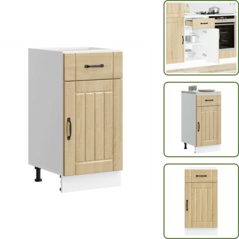 The Living Store Base da Cucina Lucca Rovere Sonoma in Legno Multistrato - Base da cucina
