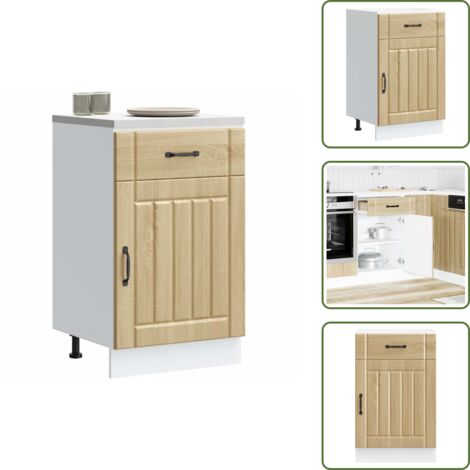The Living Store Base da Cucina Lucca Rovere Sonoma in Legno Multistrato - Base da cucina