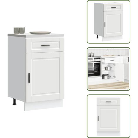 The Living Store Base da Cucina Porto Bianco in Legno Multistrato - Armadio da cucina