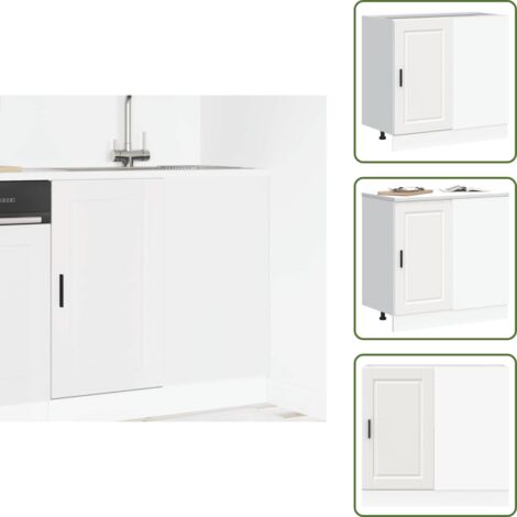 The Living Store Base da Cucina Porto Bianco in Legno Multistrato - Base da cucina
