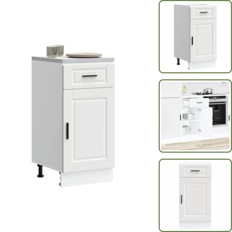 The Living Store Base da Cucina Porto Bianco in Legno Multistrato - Base da cucina