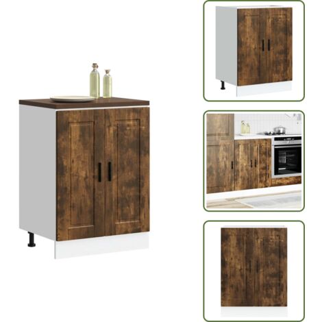 The Living Store Base da Cucina Porto Rovere Fumo in Legno Multistrato - Base da cucina