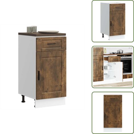The Living Store Base da Cucina Porto Rovere Fumo in Legno Multistrato - Base da cucina