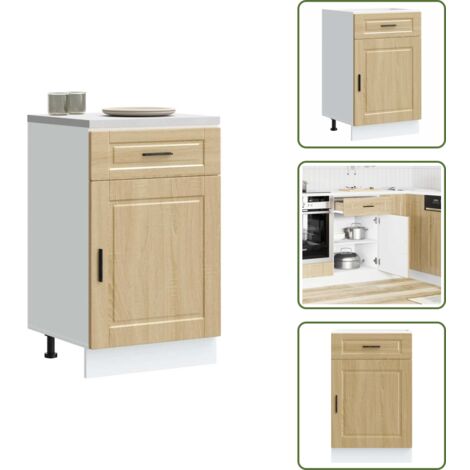 The Living Store Base da Cucina Porto Rovere Sonoma in Legno Multistrato - Base da cucina