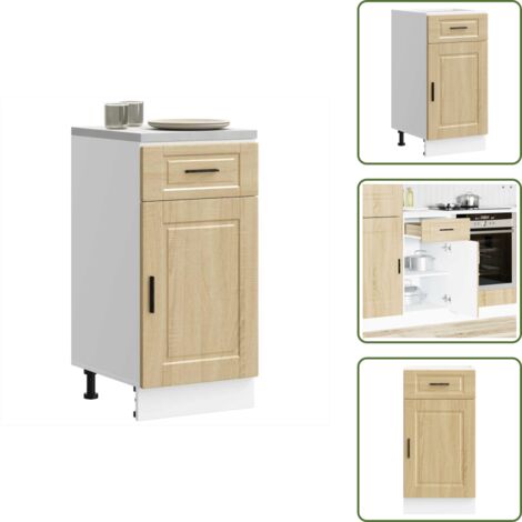 The Living Store Base da Cucina Porto Rovere Sonoma in Legno Multistrato - Base da cucina
