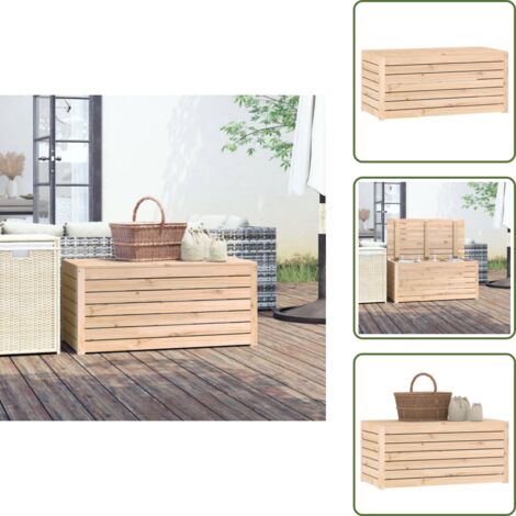 The Living Store Baúl de jardín madera maciza de pino 101x50,5x46,5 cm - Almacenamiento exterior