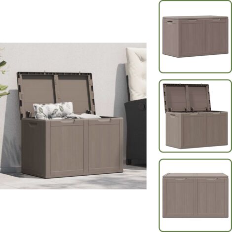 The Living Store Baule da Giardino 180 L Marrone Aspetto legno in PP - Contenitore da giardino
