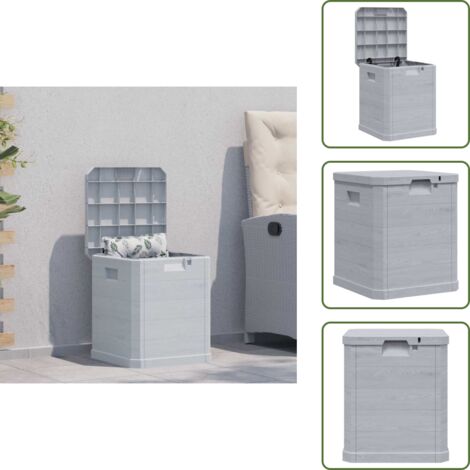 The Living Store Baule da Giardino 90 L Grigio Chiaro - Cuscini