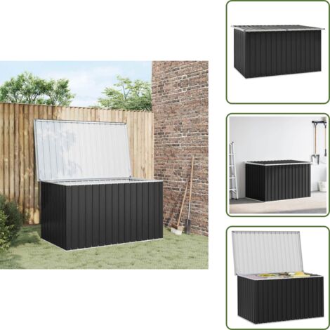 The Living Store Baule da Giardino Antracite 171x99x93 cm - Armadietto da giardino