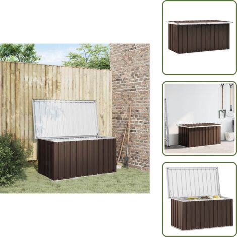 The Living Store Baule da giardino marrone 129x67x65 cm - Armadio da giardino