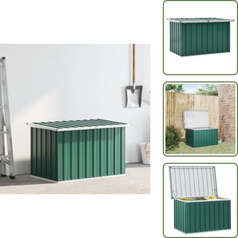 The Living Store Baule da giardino verde 109x67x65 cm - Armadietto da giardino