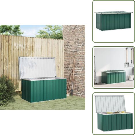 The Living Store Baule da giardino verde 129x67x65 cm - Armadietto da giardino