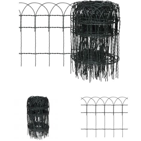 The Living Store Beetzaun Pulverbeschichtetes Eisen 25×0,4 m -  Beeteinfassungen