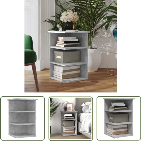 The Living Store Beistellregal Betongrau 35x35x55 cm Holzwerkstoff - Bücherregal - Regal - Wohnzimmerdeko - Aufbewahrung - Beistelltisch