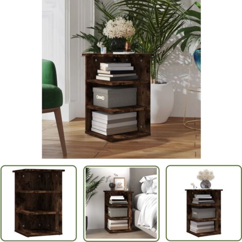 The Living Store Beistellregal Räuchereiche 35x35x55 cm Holzwerkstoff - Sideboard - Wohnwand Regal - Wohnzimmermöbel - Holzmöbel - Holzsideboard